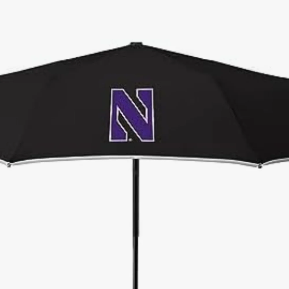 NEW Weatherman NORTHWESTERN UNIVERSITY Logo Travel Umbrella Black Wind Resistant - Picture 3 of 14